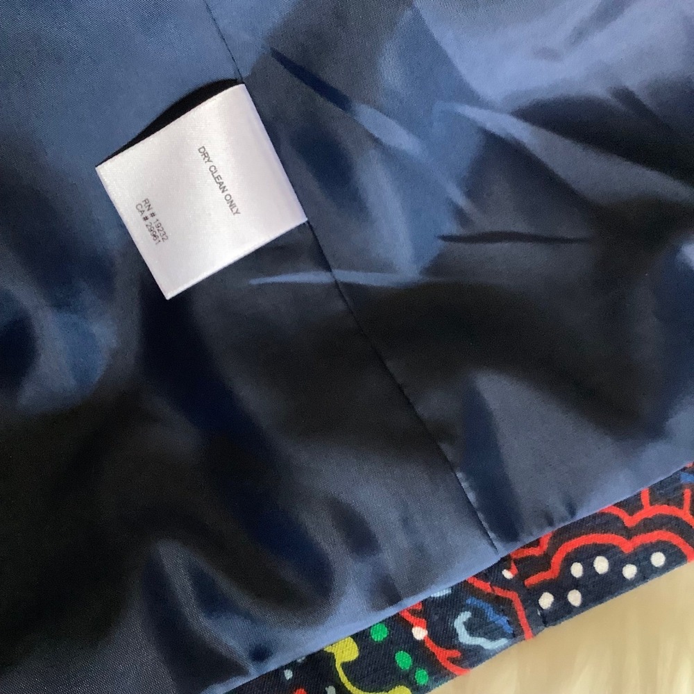 Alfred Dunner Petite Navy Paisley Floral Open Front Jacket Blazer 18P Womens - Picture 5 of 16